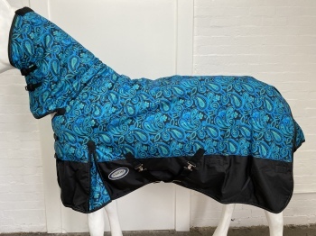 AXIOM 1800D BALLISTIC WATERPROOF IRISH PAISLEY 220g HORSE COMBO RUG 