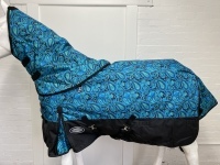 AXIOM 1800D BALLISTIC WATERPROOF IRISH PAISLEY/BLK 300g HORSE RUG w/h DETACHABLE NECK RUG