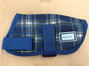 AXIOM 1800D TARTAN NAVY CHECK WATERPROOF WARM DOG COAT