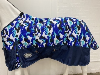 AXIOM 1800D BALLISTIC WATERPROOF CAMOBLUE / BLACK 300g HORSE RUG