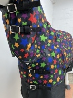 AXIOM 1200D RIPSTOP FANCY STAR/BLACK 220gm PADDOCK HORSE COMBO RUG