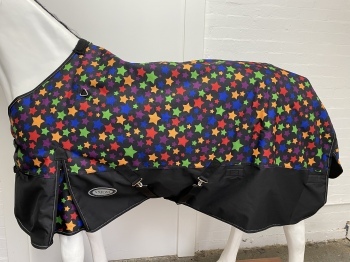 AXIOM 1200D RIPSTOP FANCY STAR/BLACK 300gm PADDOCK HORSE RUG