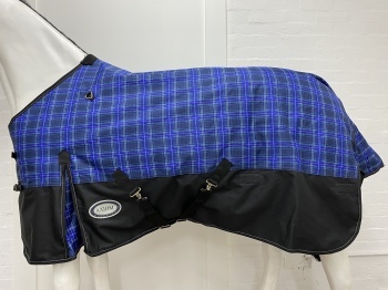 AXIOM 1200D RIPSTOP DEEP BLUE CHECK 220gm PADDOCK HORSE RUG