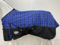 AXIOM 1200D RIPSTOP DEEP BLUE CHECK 300gm PADDOCK HORSE RUG