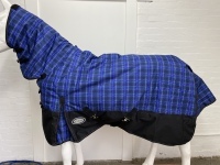 AXIOM 1200D RIPSTOP DEEP BLUE CHECK 300gm PADDOCK HORSE COMBO RUG