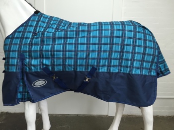 AXIOM 1800D BALLISTIC BLUE CHECK/NAVY 100G FILL SUPER TOUGH WINTER RUG