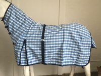 AXIOM POLYCOTTON SKYBLUE & WHITE CHECK RIPSTOP UNLINED HORSE COMBO 